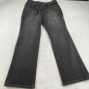 Chicos Platinum Womens Black Wide Leg High Rise Jeans 3.5 Regular Cotton Blend